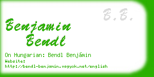 benjamin bendl business card