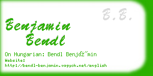 benjamin bendl business card